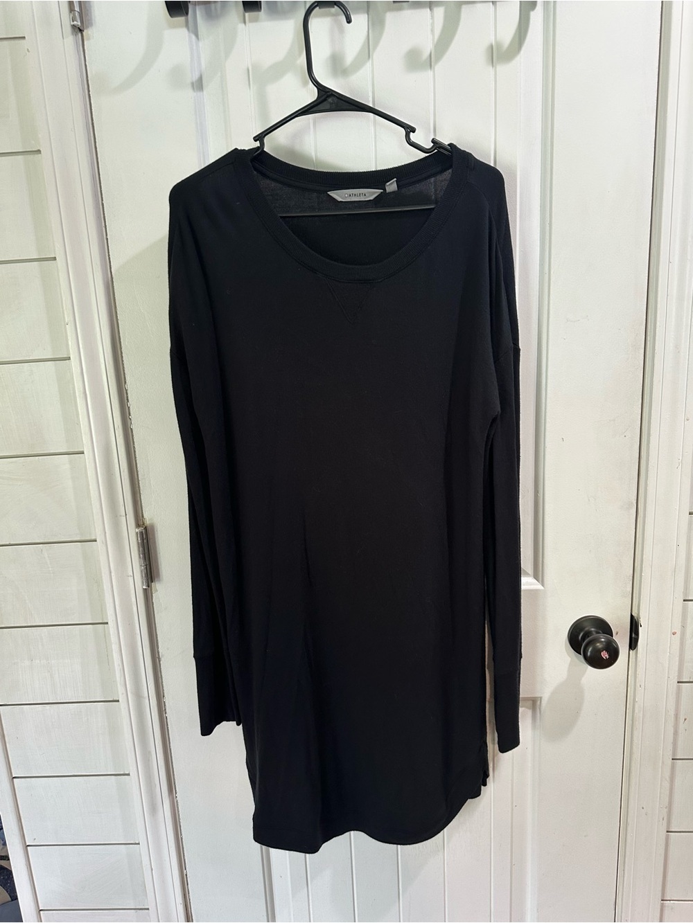 Athleta Black Long Sleeve Midi Dress